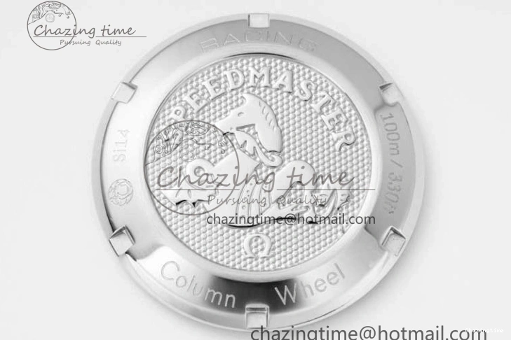 0706 TopPick Speedmaster Racing Master SS HKF Best Edition White Black Dial on Black Rubber Strap A 7813